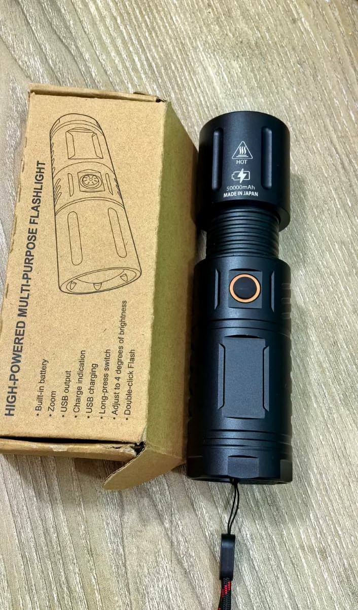 মাল্টিফাংশনাল পাওয়ারফুল মেটাল বড়ি টর্চ লাইট ও পাওয়ার ব্যাংক - Image 2