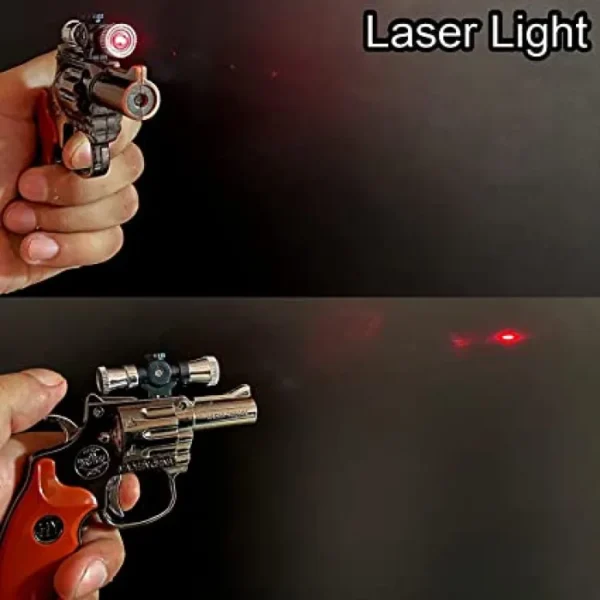 Metal body refilable gun shaped cigarette lighter with laser - Image 3