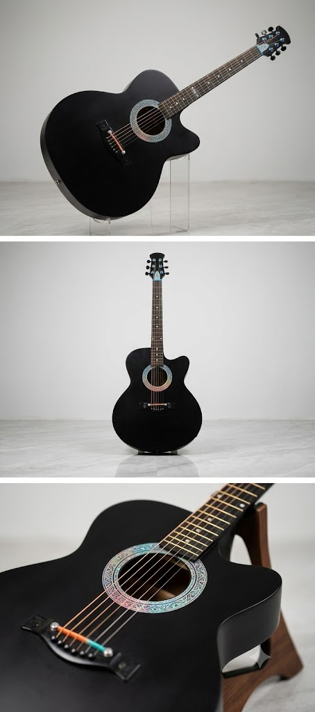 Brand new acoustic+semi electric pure Black guitar - Image 2