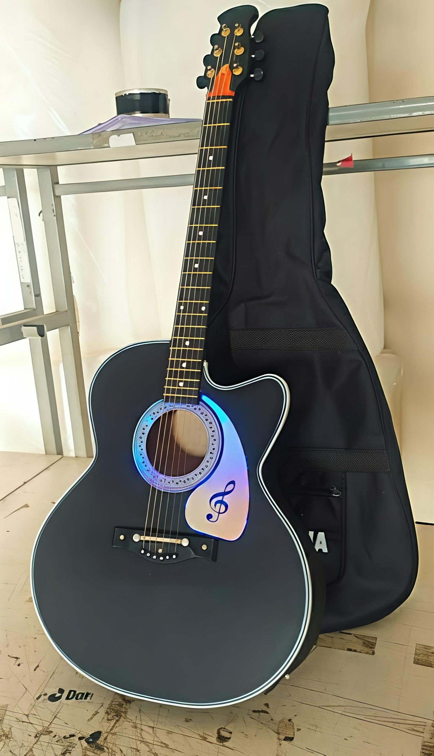 Brand new acoustic+semi electric pure Black guitar - Image 11