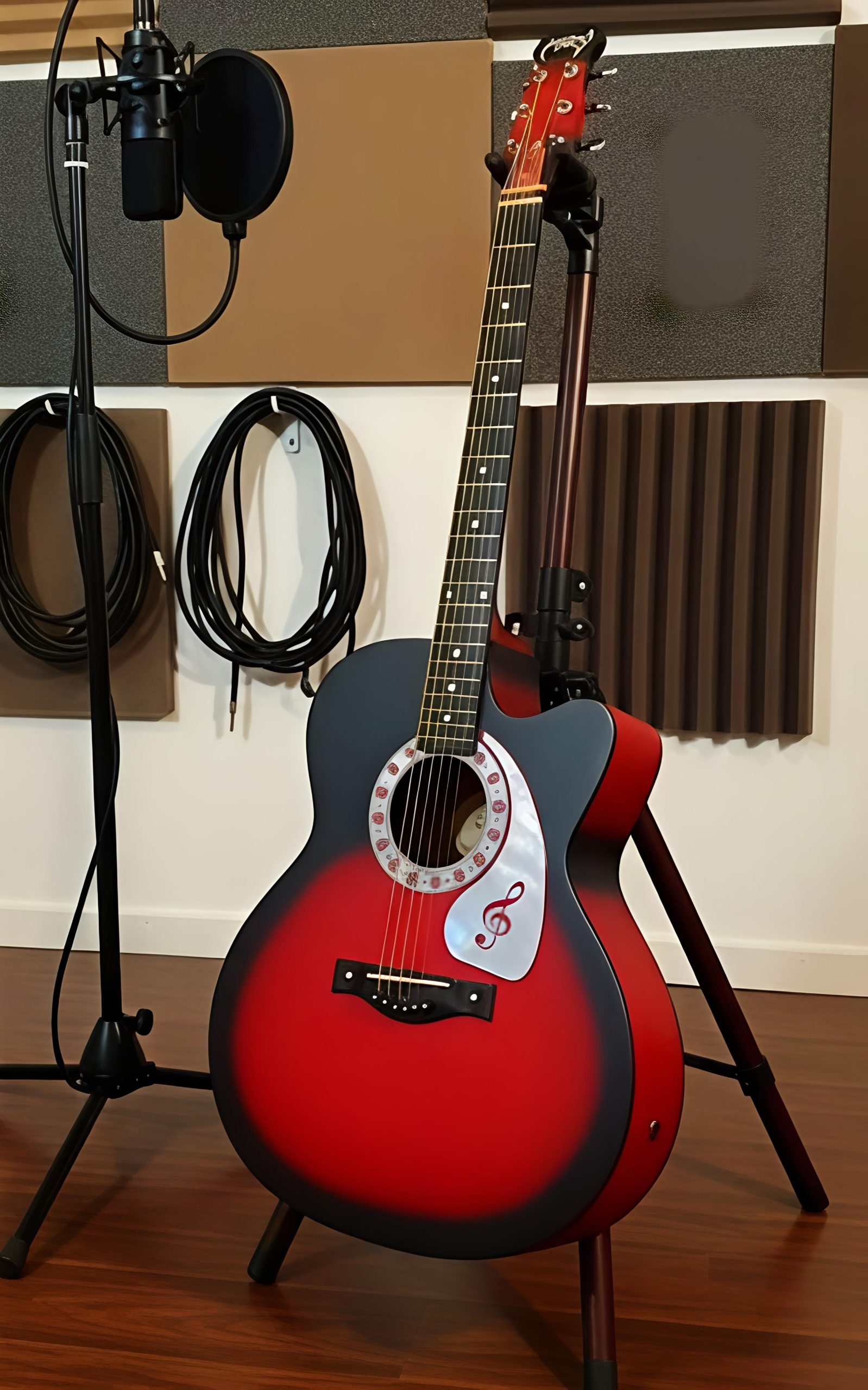 Brand new acoustic+semi electric pure Black guitar - Image 9