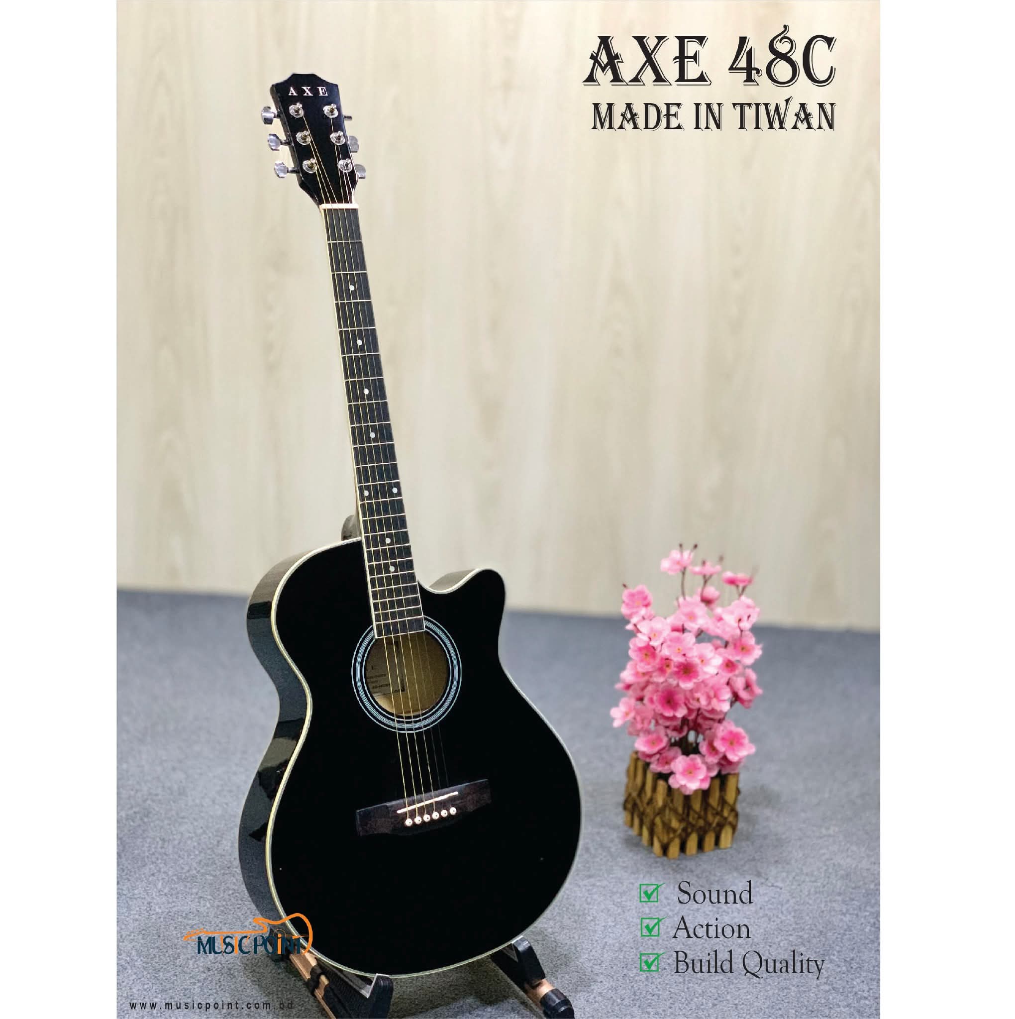 AXE-48C-Pure Acoustic Guitar guitar-100% Authentic Brand