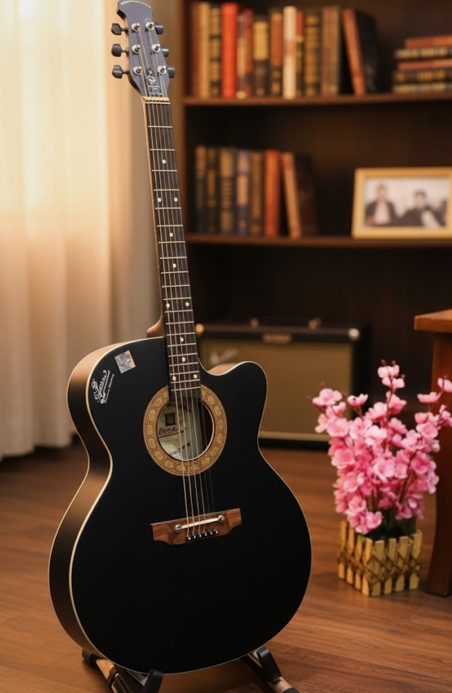 Indian Signature Red acoustic+semi electric guitar - Image 3