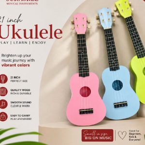 21" Multicolour Ukulele with bag and pick free