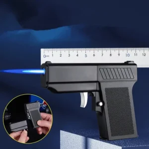 Unique Stylish 2 in 1 refilable gunshapped gas lighter+Box