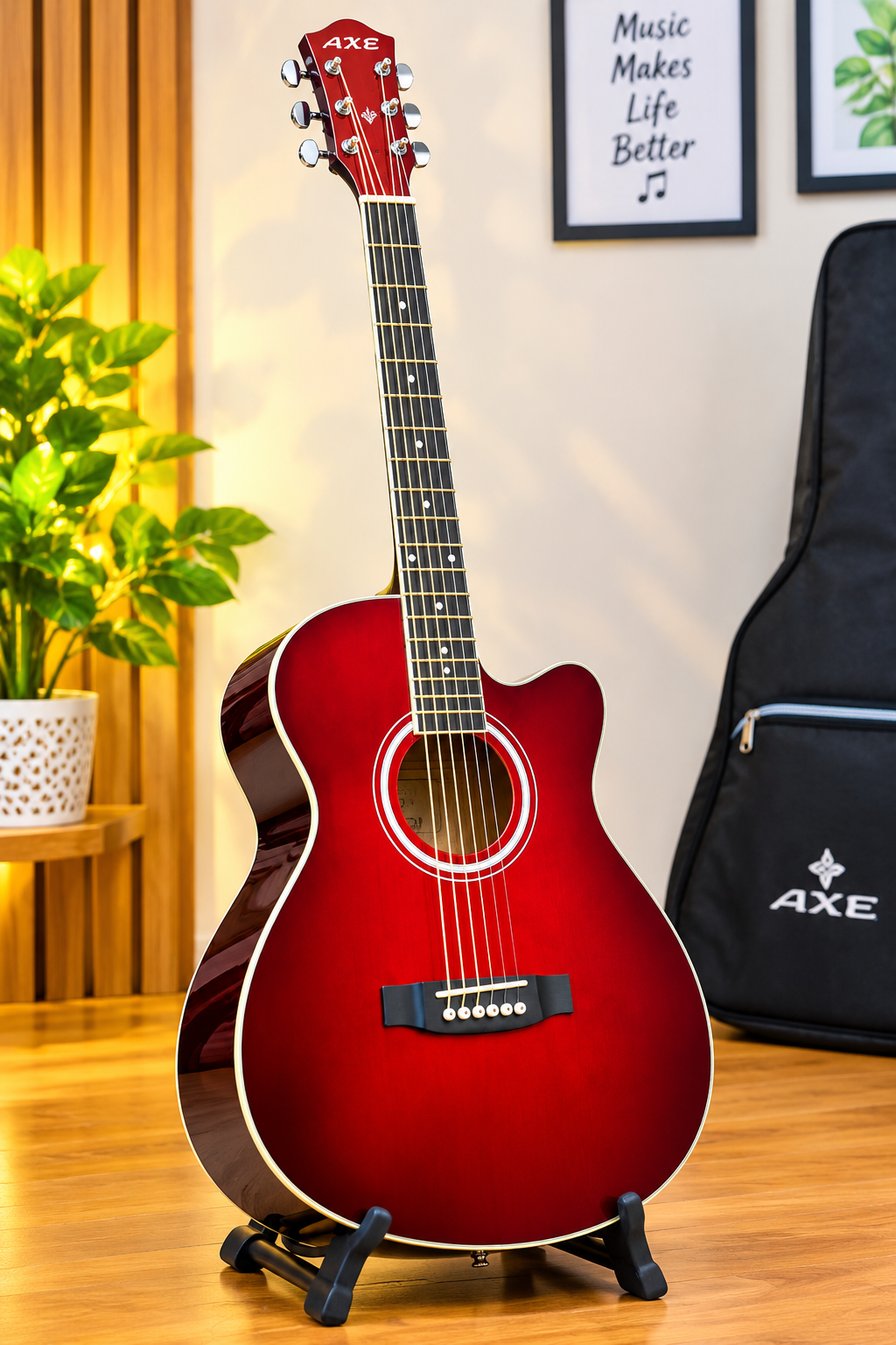 AXE AG-48c Acoustic guitar (Red Wine Colour)